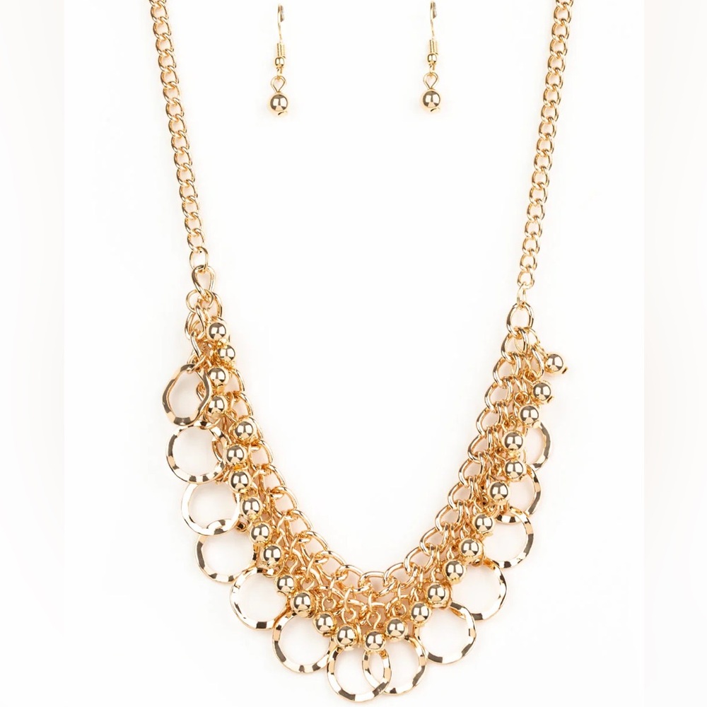 Ring Leader Radiance - Gold Toned Necklace and Earrings Set